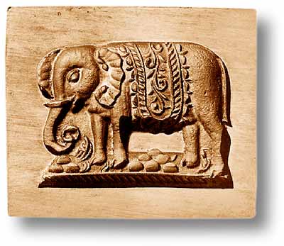 Festlich geschmückter Elefant, [22510] 66x56mmNone | category=[2] Modelgrösse von 60 bis 75mm Durchmesser | Mold size between 60 and 75mm diameter